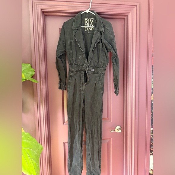 River Island Pants - River Island Black Denim Jumpsuit
